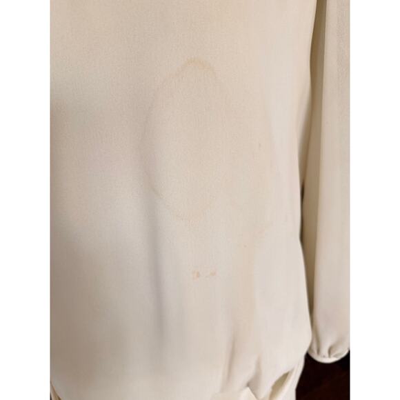 Vintage Bernadette Cream Pearl Shoulder Dress Size 14 – Made in USA - Picture 3 of 9